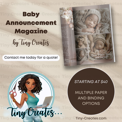 *Custom* Baby Announcement Magazine