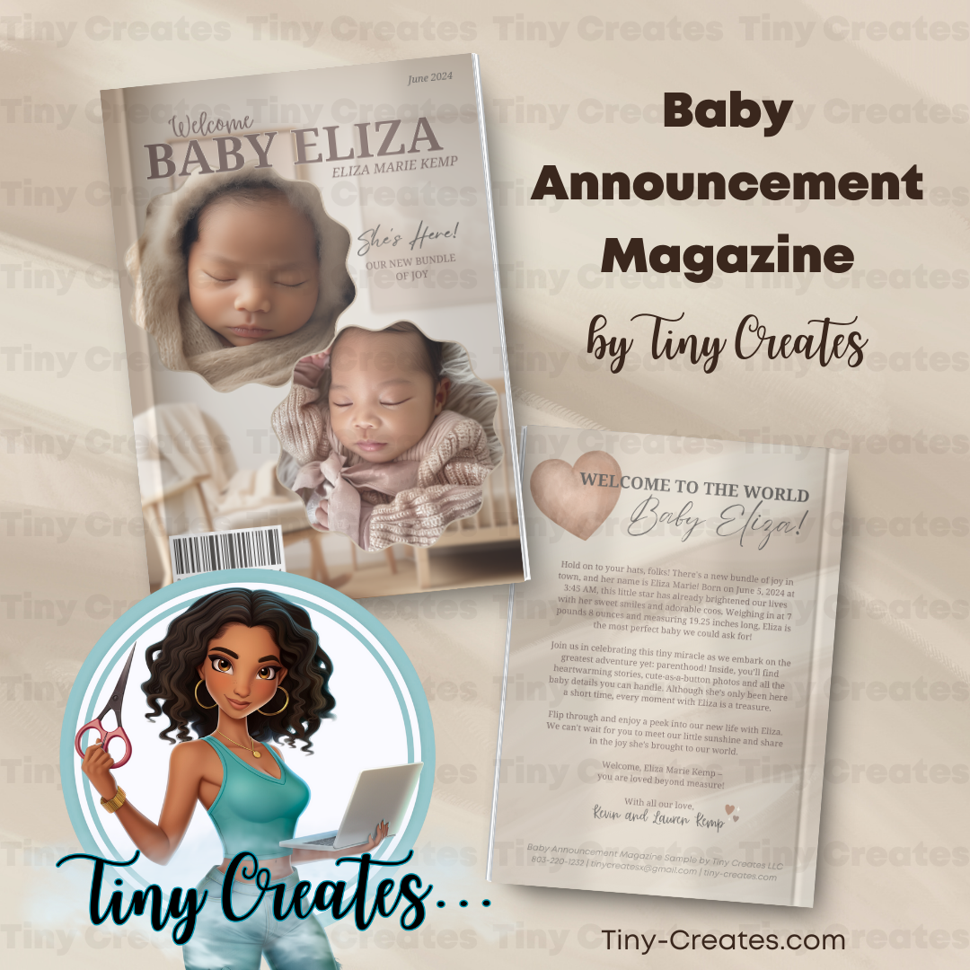 *Custom* Baby Announcement Magazine