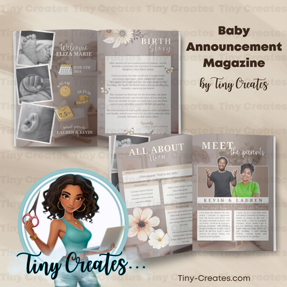 *Custom* Baby Announcement Magazine