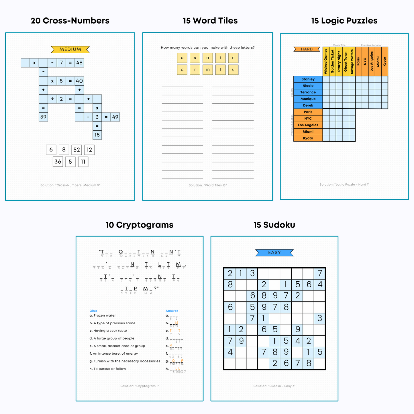 TinyCreates... Brain Benders: MEGA Variety Puzzle Book