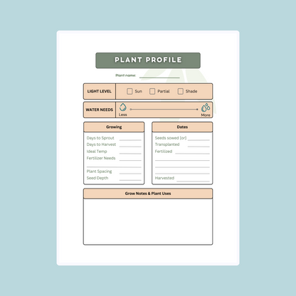 (Printable) Gardener's Journal: Planner & Care Sheets